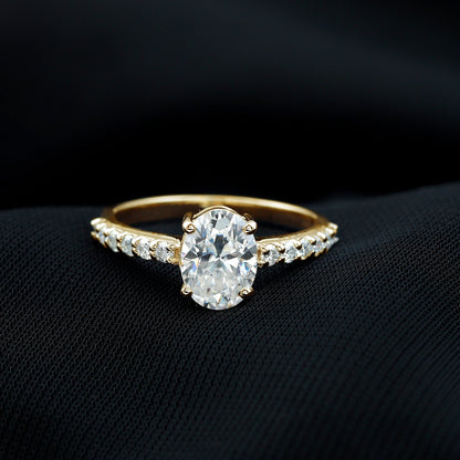 Certified 1 Carat Lab Grown Diamond Oval Engagement Ring