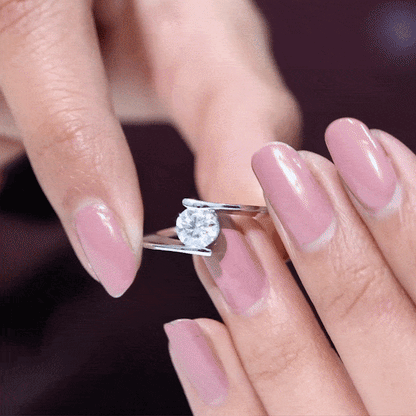 Certified 0.9 Carat Lab Grown Diamond Tension Setting Engagement Ring