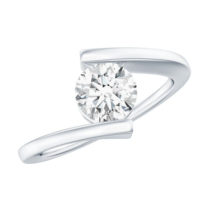 Certified 0.9 Carat Lab Grown Diamond Tension Setting Engagement Ring