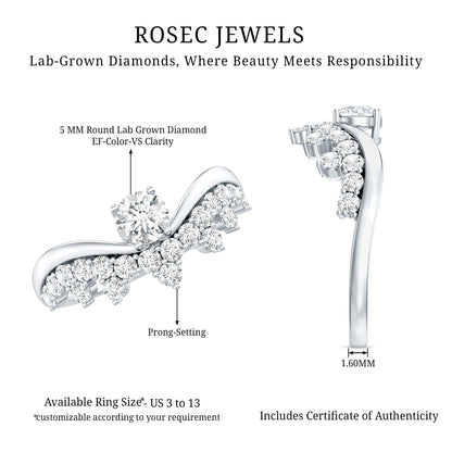 Certified Lab Grown Diamond Designer Engagement Ring