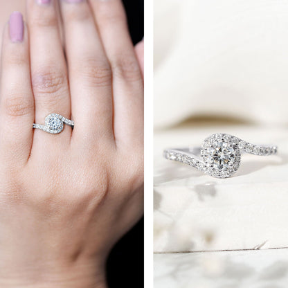 Certified 0.4 Carat Lab Grown Diamond Bypass Engagement Ring