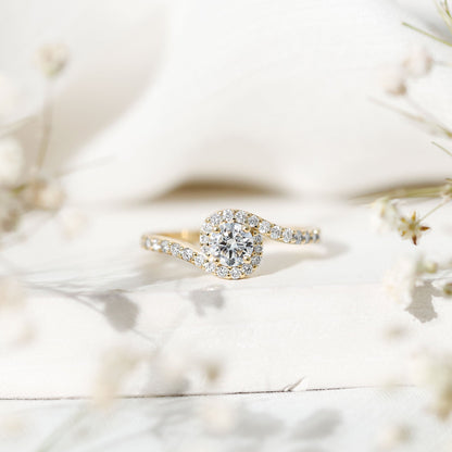 Certified 0.4 Carat Lab Grown Diamond Bypass Engagement Ring