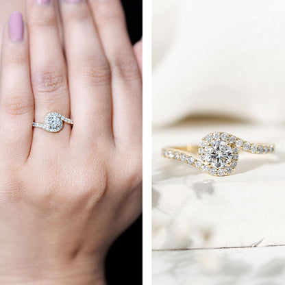 Certified 0.4 Carat Lab Grown Diamond Bypass Engagement Ring
