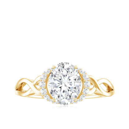 Lab Grown Diamond 1.2 Carat Oval Engagement Ring For Women