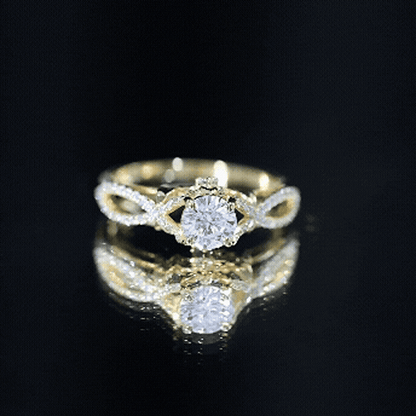 Certified 0.9 Carat Lab Grown Diamond Crossover Engagement Ring