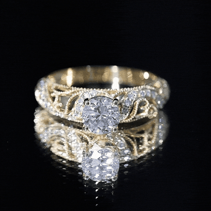Certified 0.9 Carat Lab Grown Diamond Vintage Looking Engagement Ring