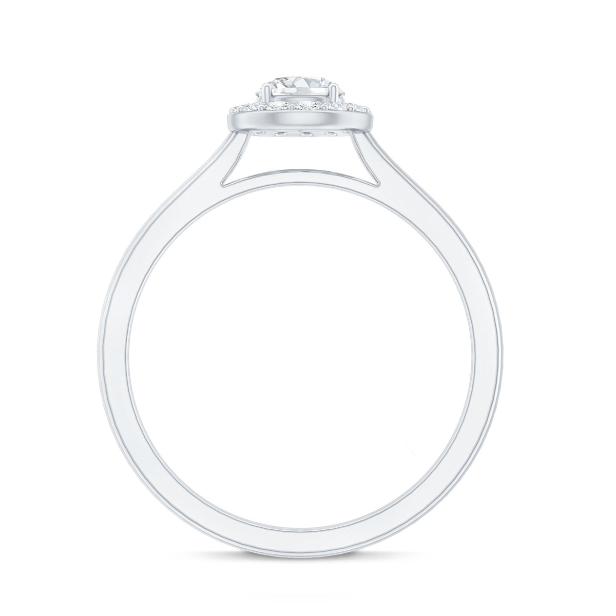 Certified Lab Grown Diamond Halo Promise Engagement Ring