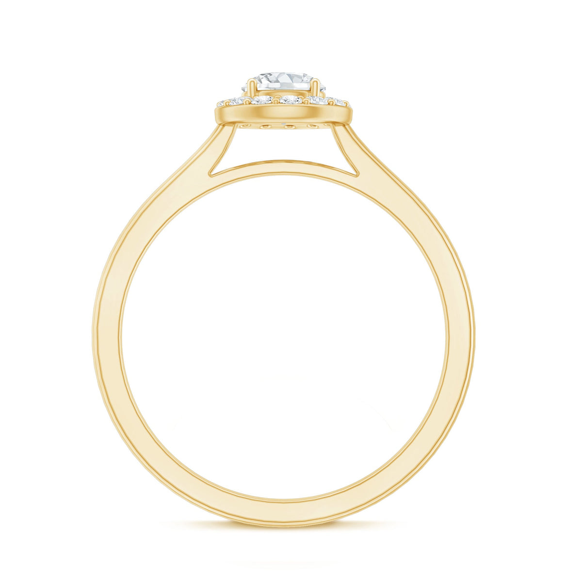 Certified Lab Grown Diamond Halo Promise Engagement Ring