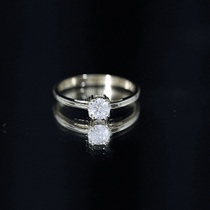 Certified 0.4 Carat Lab Grown Diamond Solitaire Promise Ring For Her