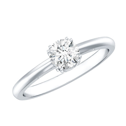 Certified 0.4 Carat Lab Grown Diamond Solitaire Promise Ring For Her
