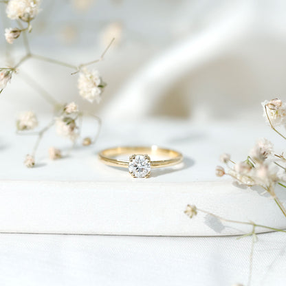 Certified 0.4 Carat Lab Grown Diamond Solitaire Promise Ring For Her