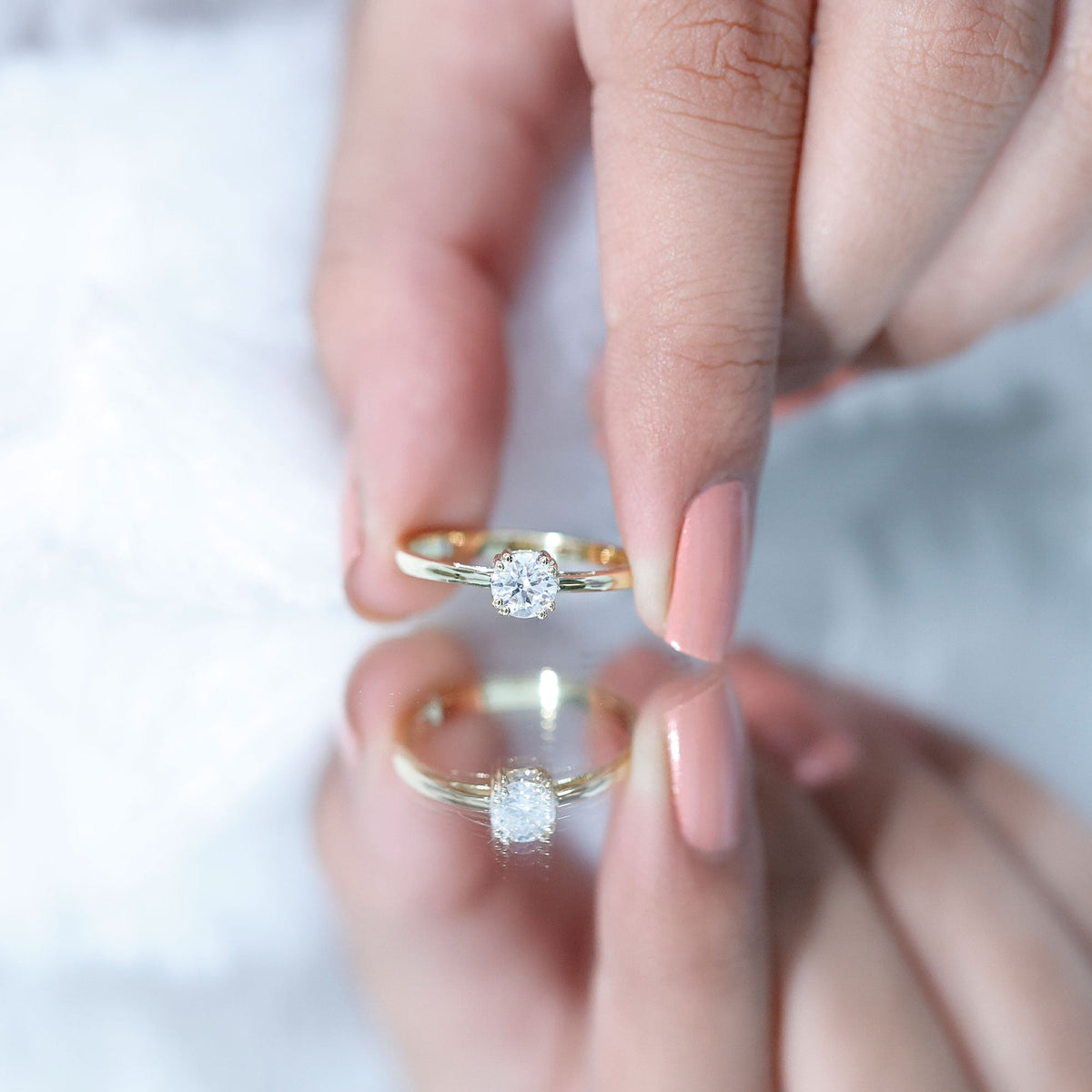 Certified 0.4 Carat Lab Grown Diamond Solitaire Promise Ring For Her