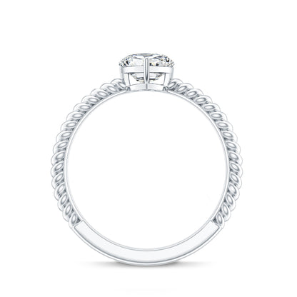 Certified 0.5 Carat Heart Lab Grown Diamond Solitaire Promise Ring