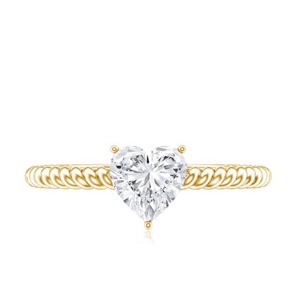 Certified 0.5 Carat Heart Lab Grown Diamond Solitaire Promise Ring