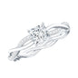 Certified 0.8 Carat Lab Grown Diamond Princess Cut Engagement Ring with Braided Band