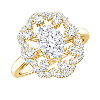 Certified Lab Grown Diamond Statement Engagement Ring