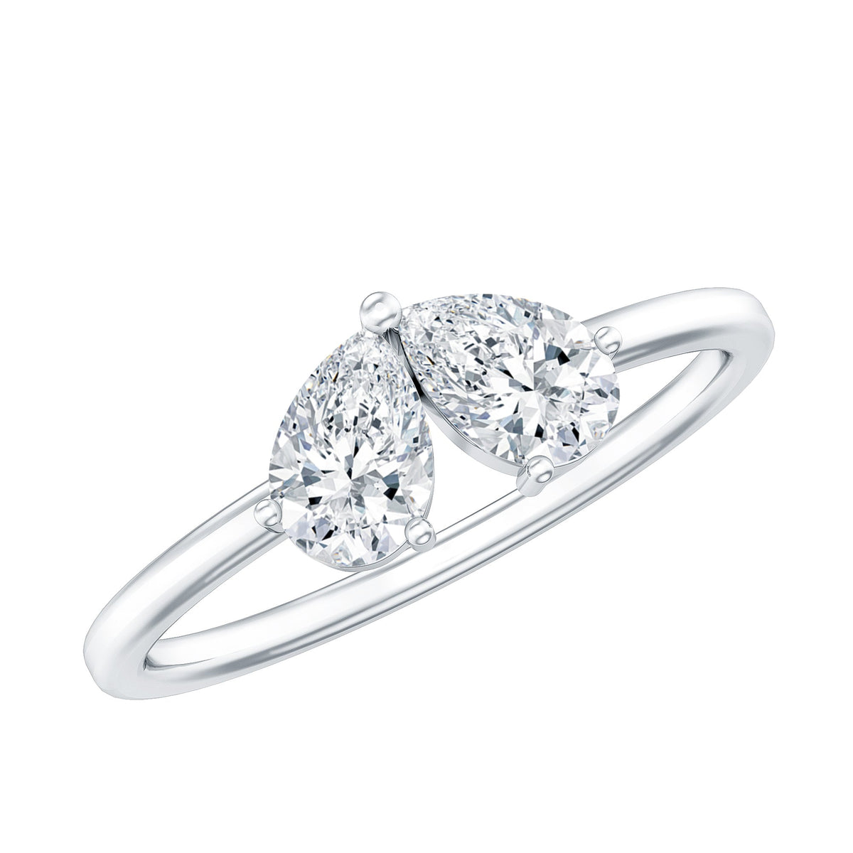 Certified Lab Grown Diamond 2 Stone Promise Ring