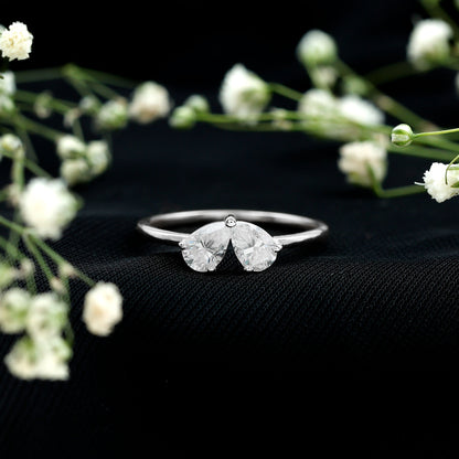 Certified Lab Grown Diamond 2 Stone Promise Ring