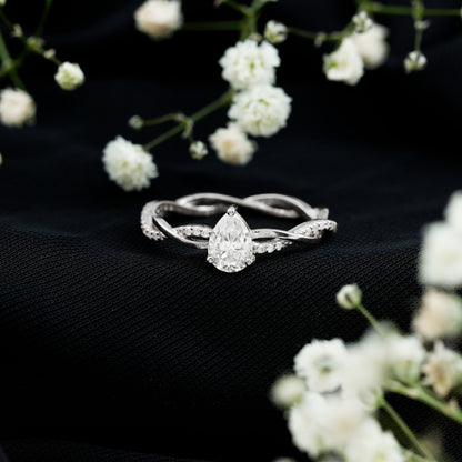 0.6 Carat Lab Grown Diamond Pear Shaped Engagement Ring