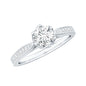 Lab Grown Diamond Solitaire Engagement Ring with Side Stones