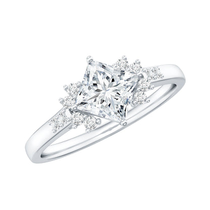 Certified 0.8 Carat Lab Grown Diamond Princess Cut Engagement Ring