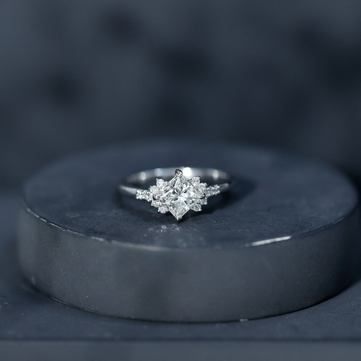 Certified 0.8 Carat Lab Grown Diamond Princess Cut Engagement Ring