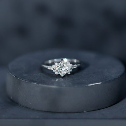Certified 0.8 Carat Lab Grown Diamond Princess Cut Engagement Ring