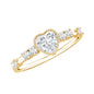 Bezel Set Lab Grown Diamond Heart Shaped Engagement Ring