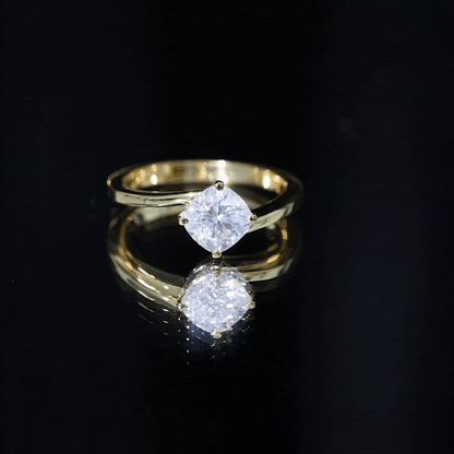 Certified 1.7 Carat Cushion Lab Grown Diamond Solitaire Engagement Ring