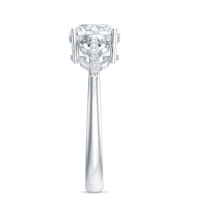 Certified 2 Carat Round Lab Grown Diamond Unique Engagement Ring