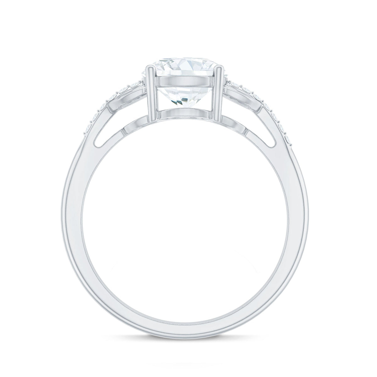 Certified 2 Carat Round Lab Grown Diamond Unique Engagement Ring