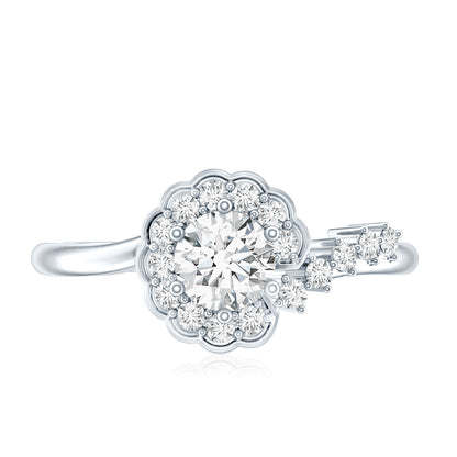 Certified 0.4 Carat Lab Grown Diamond Nature Inspired Engagement Ring