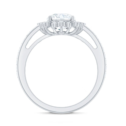 2 Carat Lab Grown Diamond Circle Engagement Ring With Side Stones