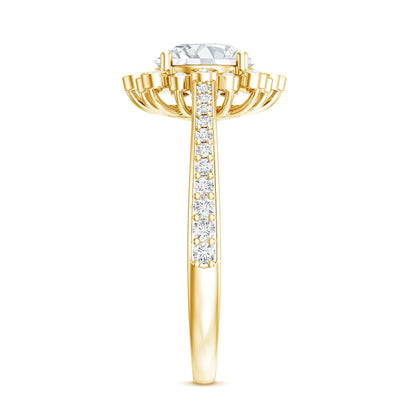 2 Carat Lab Grown Diamond Circle Engagement Ring With Side Stones