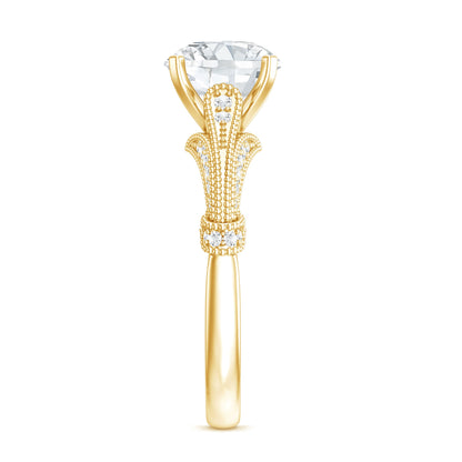 2 Carat Lab Grown Diamond Art Deco Solitaire Engagement Ring