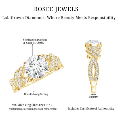 2 Carat Solitaire Lab Grown Diamond Non Traditional Engagement Ring