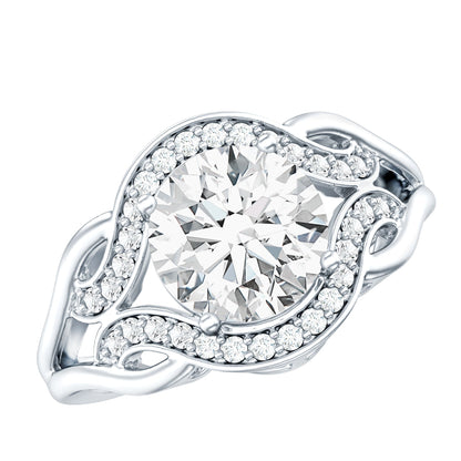 2 Carat Lab Grown Diamond Art Deco Engagement Ring