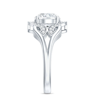 2 Carat Lab Grown Diamond Art Deco Engagement Ring