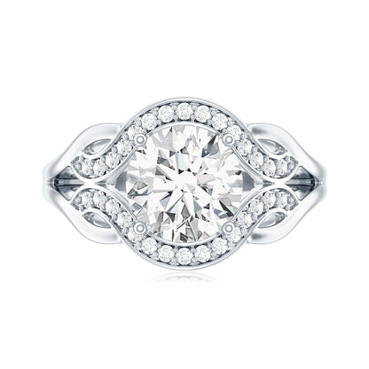 2 Carat Lab Grown Diamond Art Deco Engagement Ring