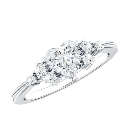 0.75 Carat Lab Grown Diamond Heart Shaped Engagement Ring