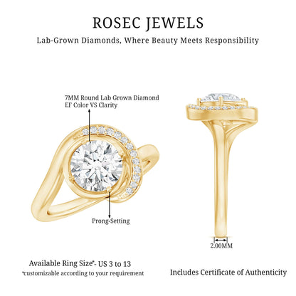 1.2 Carat Lab Grown Diamond Unique Engagement Ring For Her