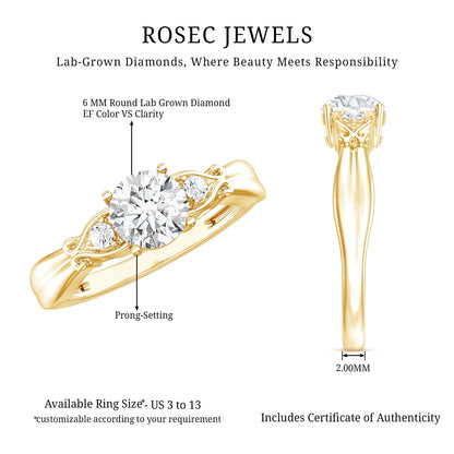 0.9 Carat Certified Lab Grown Diamond Engagement Ring