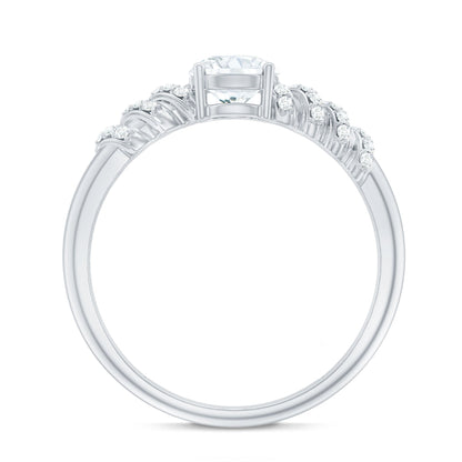 0.9 Carat Lab Grown Diamond Designer Engagement Ring With Side Stones