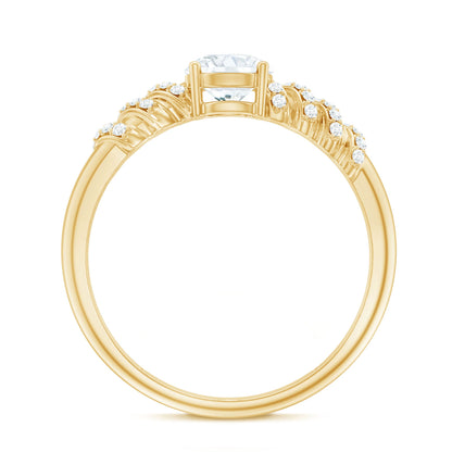 0.9 Carat Lab Grown Diamond Designer Engagement Ring With Side Stones