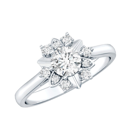 Certified Lab Grown Diamond Nature Engagement Ring