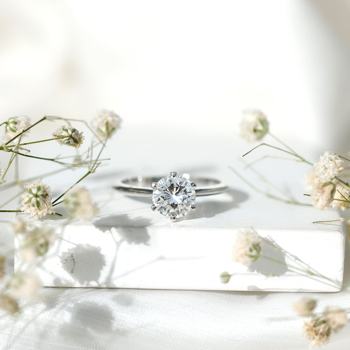 2 Carat Lab Grown Diamond Six Prongs Engagement Ring