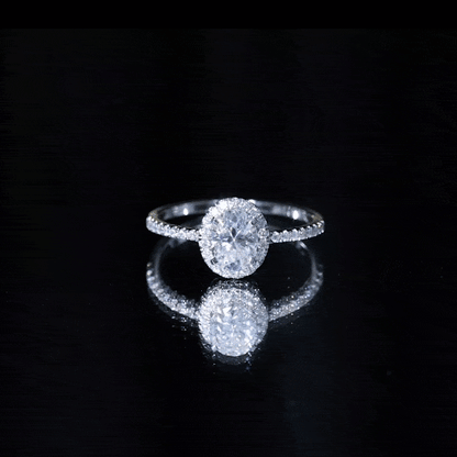 Certified 1.2 Carat Lab Grown Diamond Oval Engagement Ring With Side Stones
