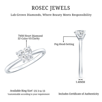 Certified 1.2 Carat Lab Grown Diamond Heart Engagement Ring