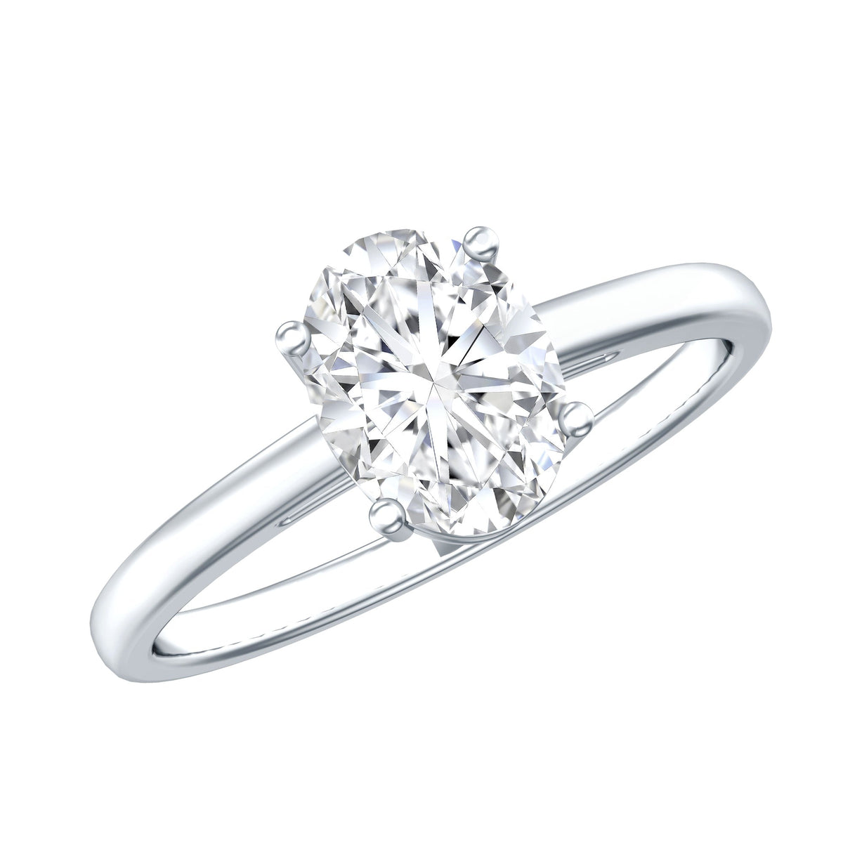 Certified 1.2 Carat Lab Grown Oval Diamond Engagement Ring