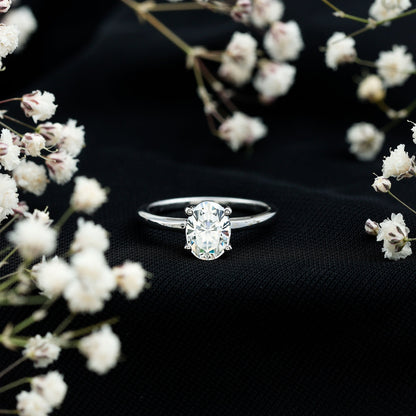 Certified 1.2 Carat Lab Grown Oval Diamond Engagement Ring